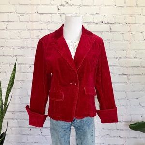 INC Corduroy Red Blazer